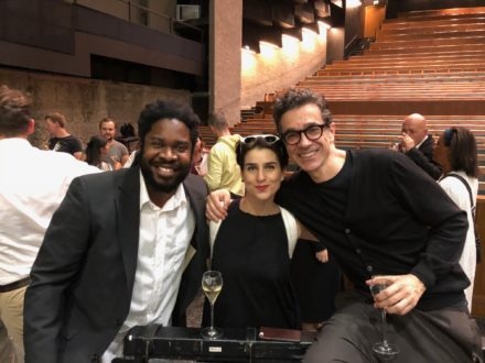 Dashon Burton with Asmik Grigorian (Salomé) and Romeo Castellucci (director)